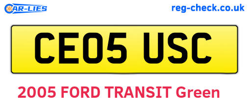 CE05USC are the vehicle registration plates.