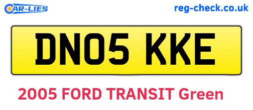 DN05KKE are the vehicle registration plates.