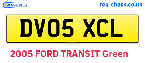 DV05XCL are the vehicle registration plates.