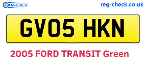 GV05HKN are the vehicle registration plates.