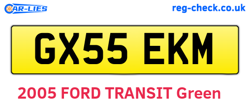 GX55EKM are the vehicle registration plates.