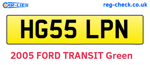 HG55LPN are the vehicle registration plates.