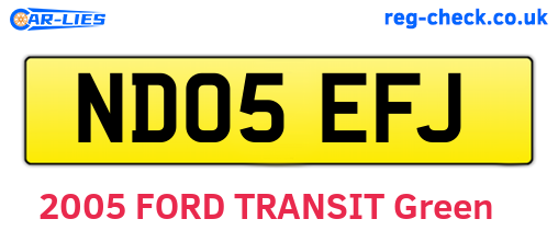 ND05EFJ are the vehicle registration plates.