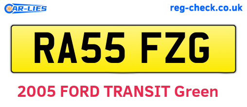 RA55FZG are the vehicle registration plates.