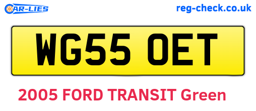 WG55OET are the vehicle registration plates.