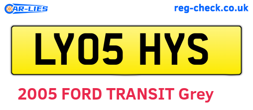 LY05HYS are the vehicle registration plates.