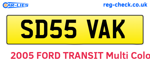SD55VAK are the vehicle registration plates.