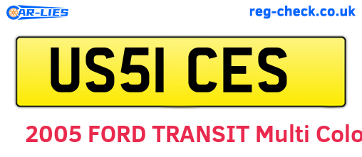 US51CES are the vehicle registration plates.