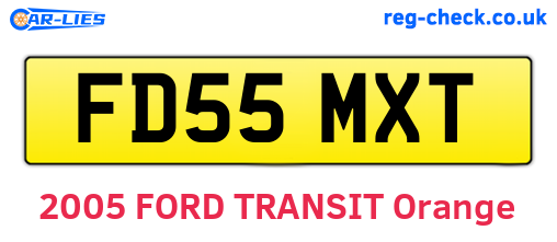 FD55MXT are the vehicle registration plates.