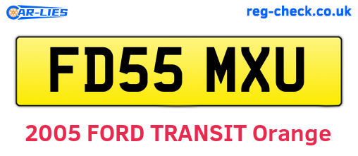 FD55MXU are the vehicle registration plates.