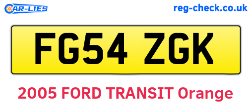 FG54ZGK are the vehicle registration plates.