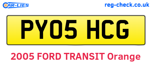PY05HCG are the vehicle registration plates.