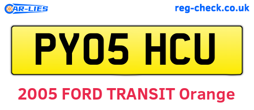 PY05HCU are the vehicle registration plates.