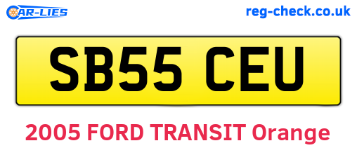 SB55CEU are the vehicle registration plates.