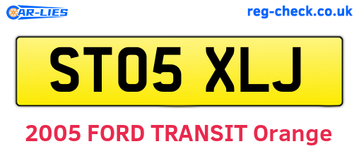 ST05XLJ are the vehicle registration plates.
