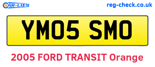 YM05SMO are the vehicle registration plates.