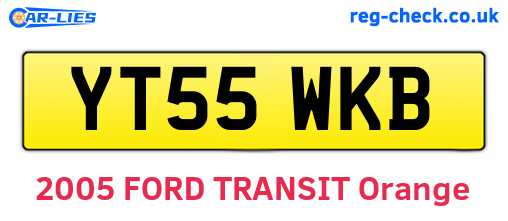 YT55WKB are the vehicle registration plates.