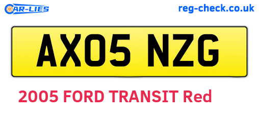 AX05NZG are the vehicle registration plates.