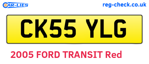 CK55YLG are the vehicle registration plates.