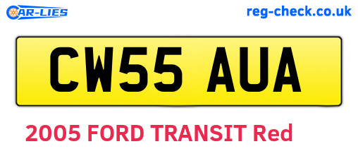 CW55AUA are the vehicle registration plates.