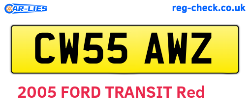 CW55AWZ are the vehicle registration plates.