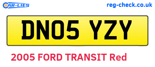 DN05YZY are the vehicle registration plates.