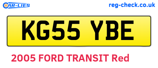 KG55YBE are the vehicle registration plates.