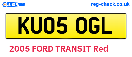 KU05OGL are the vehicle registration plates.