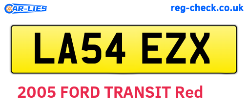LA54EZX are the vehicle registration plates.
