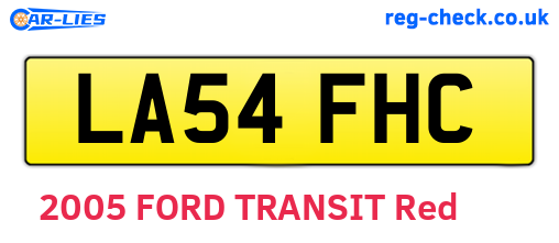 LA54FHC are the vehicle registration plates.