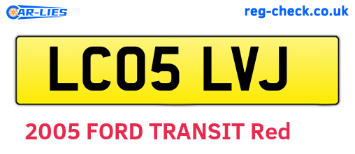 LC05LVJ are the vehicle registration plates.