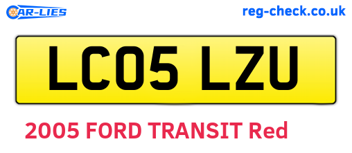 LC05LZU are the vehicle registration plates.