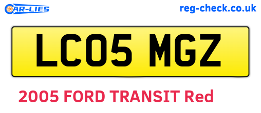 LC05MGZ are the vehicle registration plates.