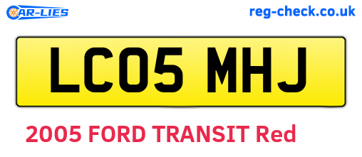LC05MHJ are the vehicle registration plates.