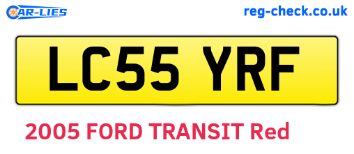 LC55YRF are the vehicle registration plates.