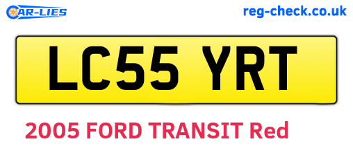 LC55YRT are the vehicle registration plates.