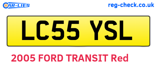LC55YSL are the vehicle registration plates.
