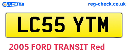 LC55YTM are the vehicle registration plates.