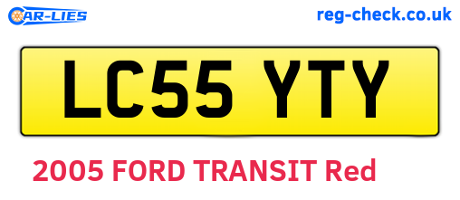 LC55YTY are the vehicle registration plates.