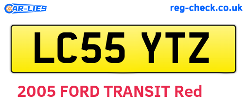 LC55YTZ are the vehicle registration plates.