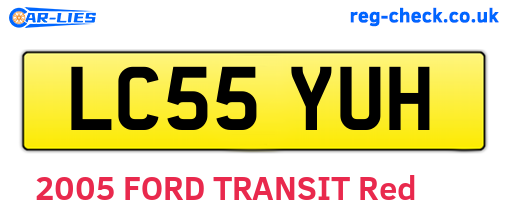 LC55YUH are the vehicle registration plates.