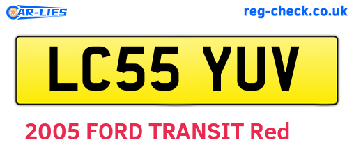 LC55YUV are the vehicle registration plates.