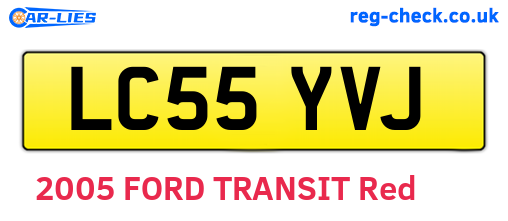 LC55YVJ are the vehicle registration plates.
