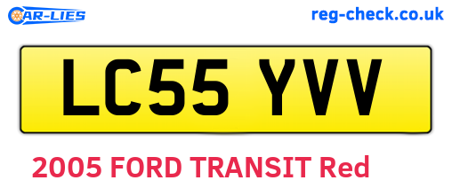 LC55YVV are the vehicle registration plates.