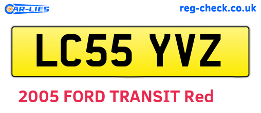LC55YVZ are the vehicle registration plates.