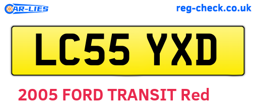 LC55YXD are the vehicle registration plates.