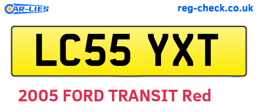 LC55YXT are the vehicle registration plates.