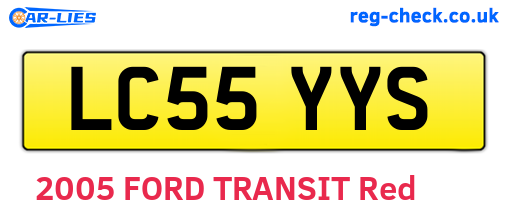 LC55YYS are the vehicle registration plates.