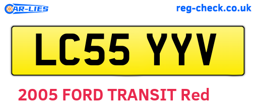 LC55YYV are the vehicle registration plates.