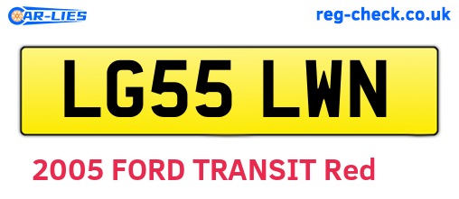 LG55LWN are the vehicle registration plates.